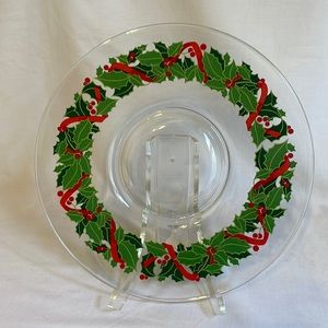 Vintage AVON Holiday Platter with holly.